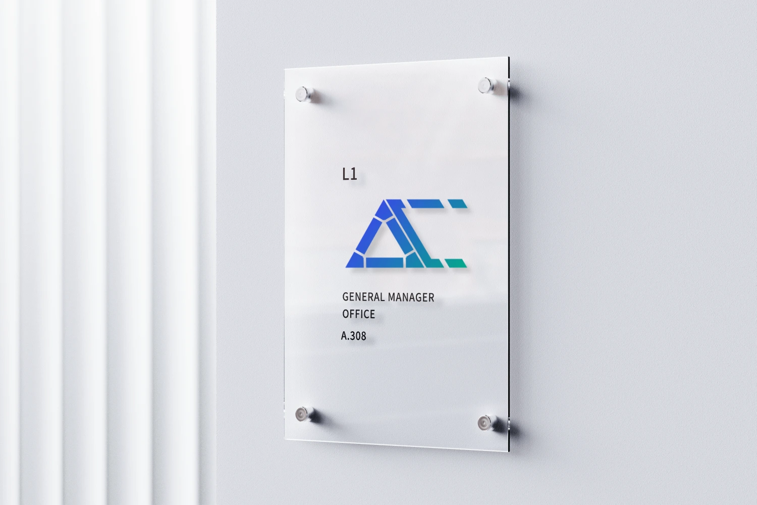 mockup glass sign image