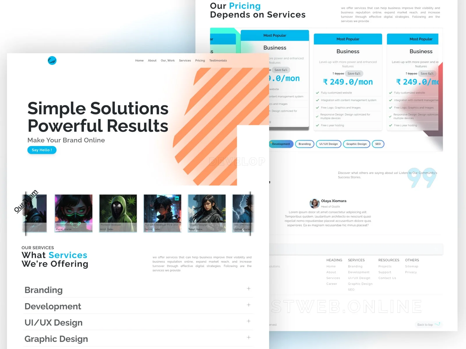 web services website design light